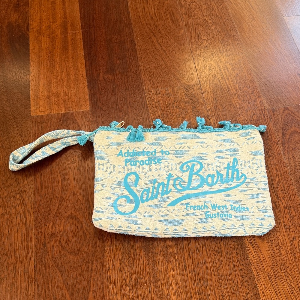 Saint Barth Blue and White Clutch